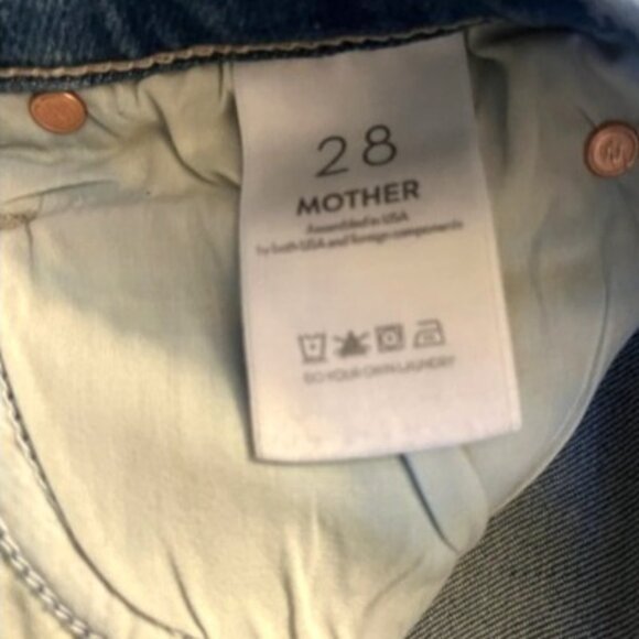 MOTHER Denim The Mid Rise Dazzler Ankle Fray Medium Wash Size 28 NWT MSRP $238 - Picture 6 of 8